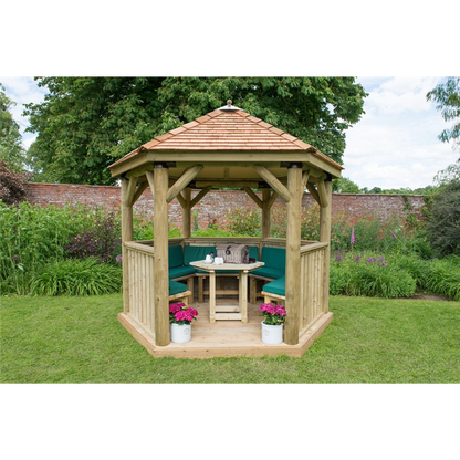 Forest 3m Hexagonal Wooden Garden Gazebo with Cedar Roof