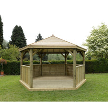 Forest 4.7m Hexagonal Wooden Garden Gazebo with Timber Roof