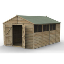 Forest 4LIFE Apex Shed 10x15 - Double Door - 6 Windows