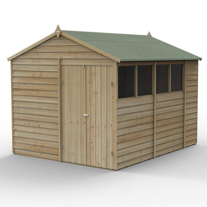 Forest 4LIFE Apex Shed 8x10 - Double Door - 4 Window