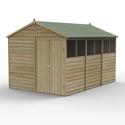 Forest 4LIFE Apex Shed 8x12 - Double Door - 6 Window