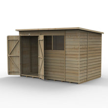 Forest 4LIFE Pent Shed 10x6 - 2 Windows - Double Door
