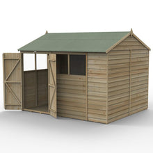Forest 4LIFE Reverse Apex Shed 10x8 - Double Door - 4 Windows