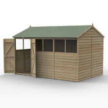 Forest 4LIFE Reverse Apex Shed 12x8 - Double Door - 6 Windows