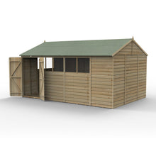 Forest 4LIFE Reverse Apex Shed 15x10 - Double Door - 6 Windows