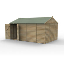 Forest 4LIFE Reverse Apex Shed 15x10 - Double Door - No Windows