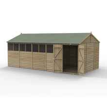 Forest 4LIFE Reverse Apex Shed 20x10 - Double Door - 8 Windows