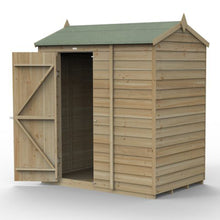 Forest 4LIFE Reverse Apex Shed 6x4 - Single Door - No Windows