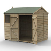 Forest 4LIFE Reverse Apex Shed 8x6 - Double Door - 2 Windows