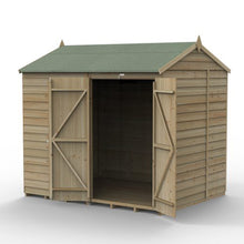 Forest 4LIFE Reverse Apex Shed 8x6 - Double Door - No Windows