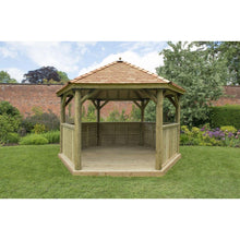 Forest 4m Hexagonal Wooden Garden Gazebo with Cedar Roof