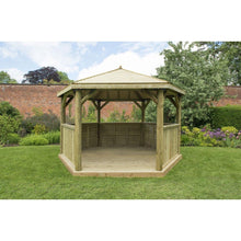 Forest 4m Hexagonal Wooden Garden Gazebo with Timber Roof