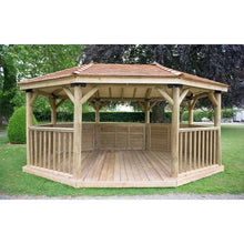 Forest 5.1m Premium Oval Wooden Gazebo with Cedar Roof