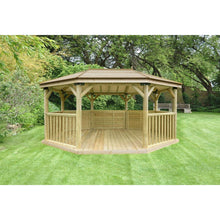 Forest 5.1m Premium Oval Wooden Gazebo with Timber Roof