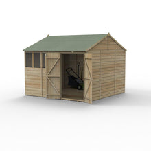 Forest Beckwood 10x10 Reverse Apex Shed - 4 Windows - Double Door