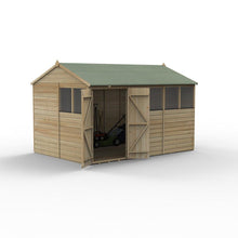 Forest Beckwood 12x8 Reverse Apex Shed - 6 Windows - Double Door