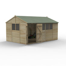 Forest Beckwood 15x10 Reverse Apex Shed - 6 Windows - Double Door