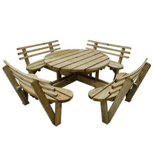 Forest Circular Picnic Table with Seat Backs