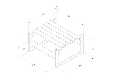 Forest Colour Block Picnic Bench
