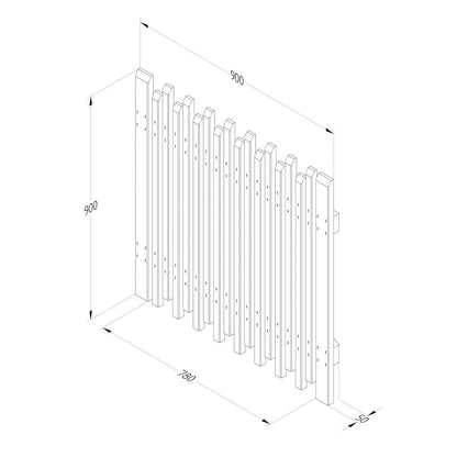 Forest Contemporary Picket Gate 3ft (0.90m high)