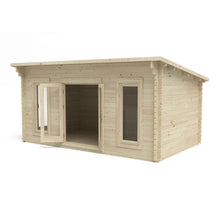 Forest Elmley 5.0m x 3.0m Log Cabin - Pent Roof, Double Glazed with Polyester Felt