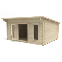 Forest Mendip 5.0m x 4.0m Log Cabin - Pent Roof, Double Glazed, with Polyester Felt