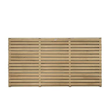Forest Pressure Treated Contemporary Double Slatted Fence Panel