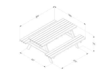 Forest Rectangular Picnic Table - Large