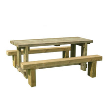 Forest Refectory Table and Sleeper Bench Set - 1.8m