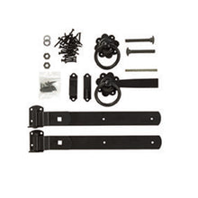 Forest Ring Gate Latch Set - Black Zinc Coated