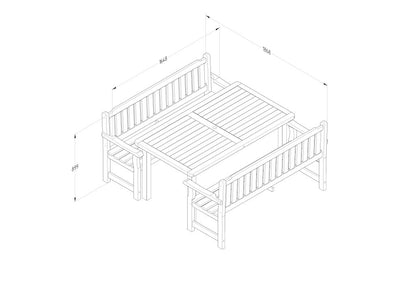 Forest Rosedene Set 1- Table and Benches