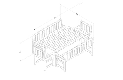 Forest Rosedene Set 2- Table, Benches and Chairs