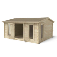 Forest Rushock 5.0m x 4.0m Log Cabin - Apex Roof, Double Glazed with Felt Shingles, plus Underlay