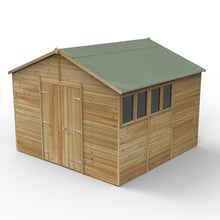 Forest Timberdale 10x10 Apex Shed - Double Door - 4 Windows - 1 Opening