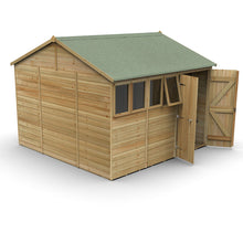 Forest Timberdale 10x10 Reverse Apex Shed - Double Door - 4 Window - 1 Opening