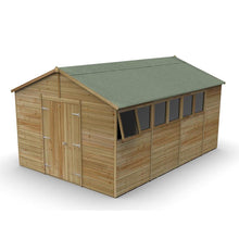 Forest Timberdale 10x15 Apex Shed - Double Door - 6 Windows - 1 Opening