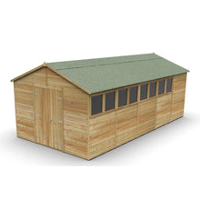 Forest Timberdale 10x20 Apex Shed - Double Door - 8 Windows - 2 Opening