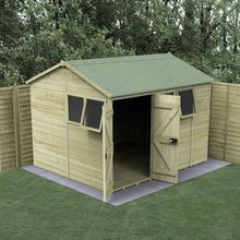 Forest Timberdale 10x8 Reverse Apex Shed - Double Door - 4 Window - 2 Opening