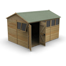 Forest Timberdale 12x8 Reverse Apex Shed - Double Door - 6 Window - 1 Opening
