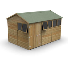 Forest Timberdale 12x8 Reverse Apex Shed - Double Door - 6 Window - 2 Opening
