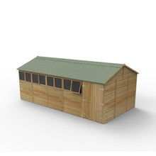 Forest Timberdale 20x10 Reverse Apex Shed - Double Door - 8 Window - 1 Opening