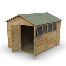 Forest Timberdale 8x10 Apex Shed - Double Door - 4 Windows - 1 Opening