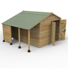 Forest Timberdale 8x10 Apex Shed - Double Door - No Windows - With Lean-To