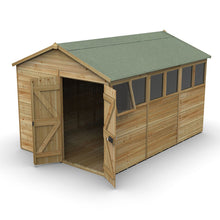 Forest Timberdale 8x12 Apex Shed - Double Door - 6 Windows - 1 Opening