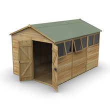 Forest Timberdale 8x12 Apex Shed - Double Door - 6 Windows - 2 Opening