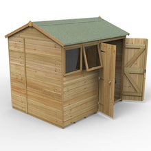 Forest Timberdale 8x6 Reverse Apex Shed - Double Door - 2 Window - 1 Opening