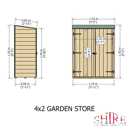 Shire 4 x 2ft Double Door Shiplap Tool Shed
