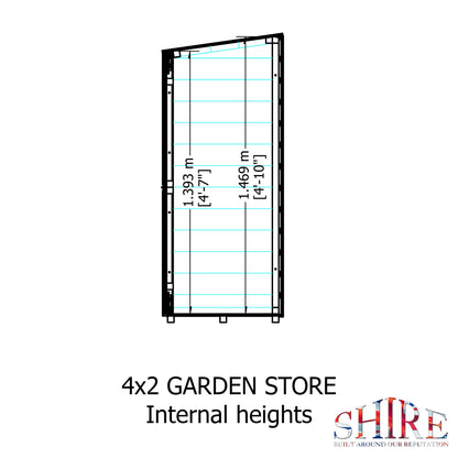Shire 4 x 2ft Double Door Shiplap Tool Shed