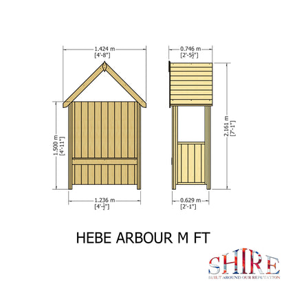 Shire Hebe Arbour Seat Pressure Treated Wood