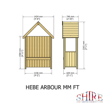 Shire Hebe Arbour Seat Pressure Treated Wood